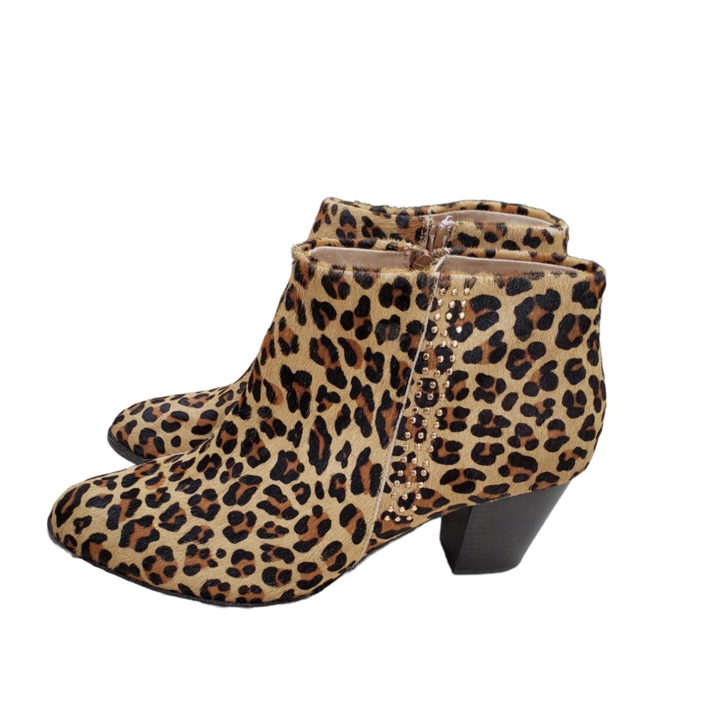 Vionic Georgia ankle booties women's size 11 Cheetah print Orthaheel